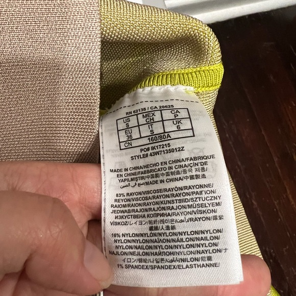 Marciano neon green and tan bodycon mini skirt - Picture 6 of 7